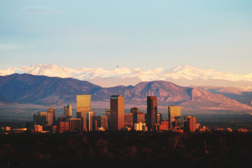 Denver skyline.