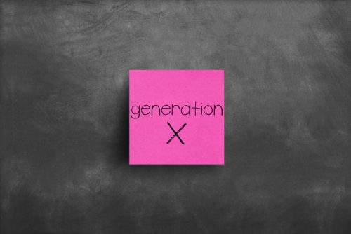 Sticky note on blackboard, Generation X