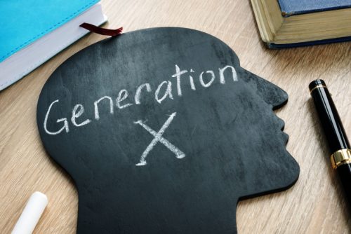 Generation x written on the silhouette of head.