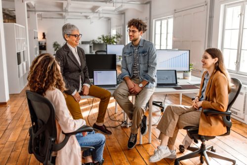 Business team at morning briefing in the office